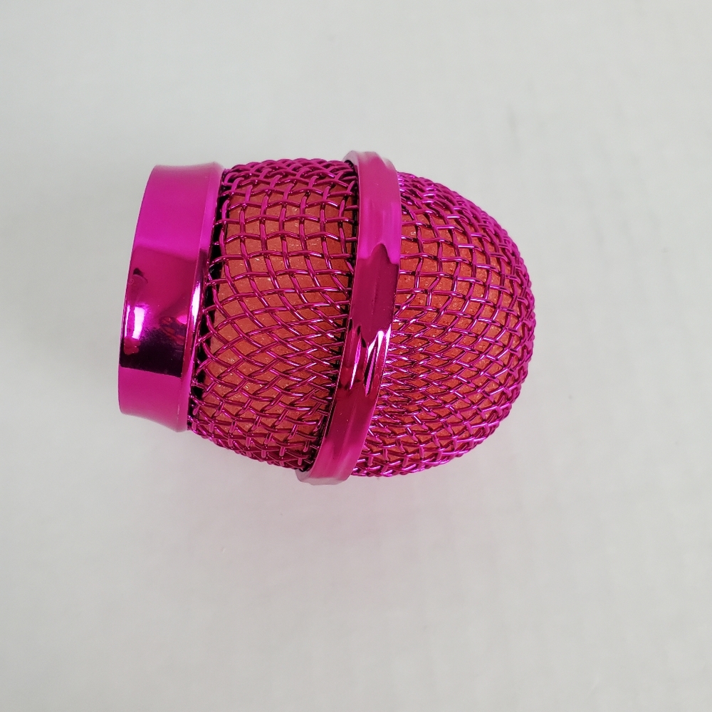 REPLACEMENT Mic Ball Head Grille Capsule Pink Metallic Microphone Screw-On